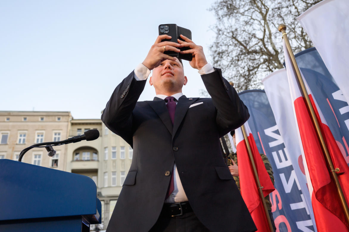 Wiec Sławomira Mentzena w Poznaniu