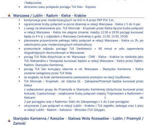 Zmiany w rozkładzie jazdy PKP