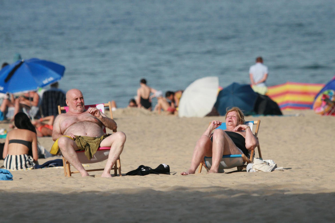 Marian Lichtman na plaży