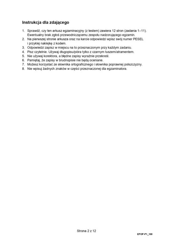 Matura 2024 - język polski. Arkusze Formuła 2015 (pp)
