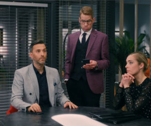 BrzydUla 2 odc. 75. Marek (Filip Bobek), Sebastian (Łukasz Garlicki), Nadia (Magdalena Koleśnik)