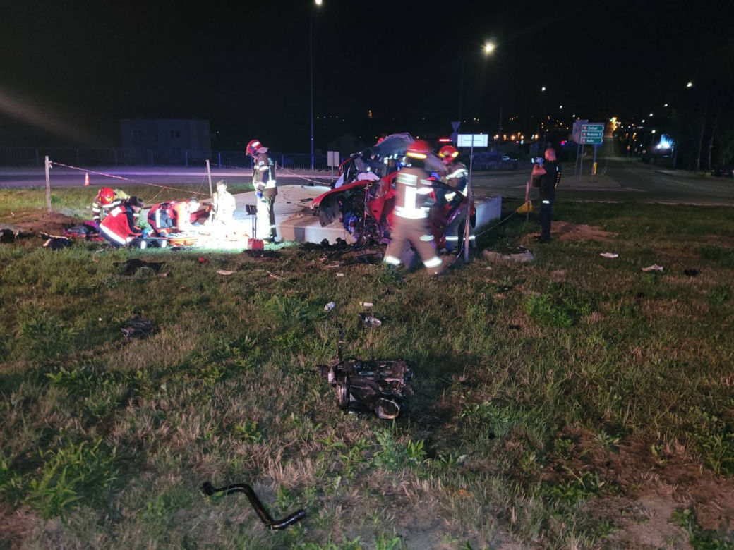 Wypadek na rondzie w Rybniku
