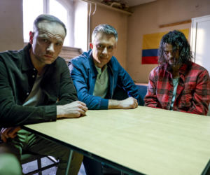 Pierwsza miłość. Paweł Krzyżanowski ( Mateusz Kościukiewicz), Artur (Łukasz Płoszajski), Janek (Maciej Mikołajczyk)