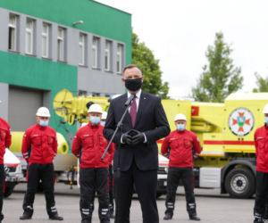 Wybory 2020. Prezydent Andrzej Duda w Bytomiu. Odwiedził ratowników górniczych [ZDJĘCIA]