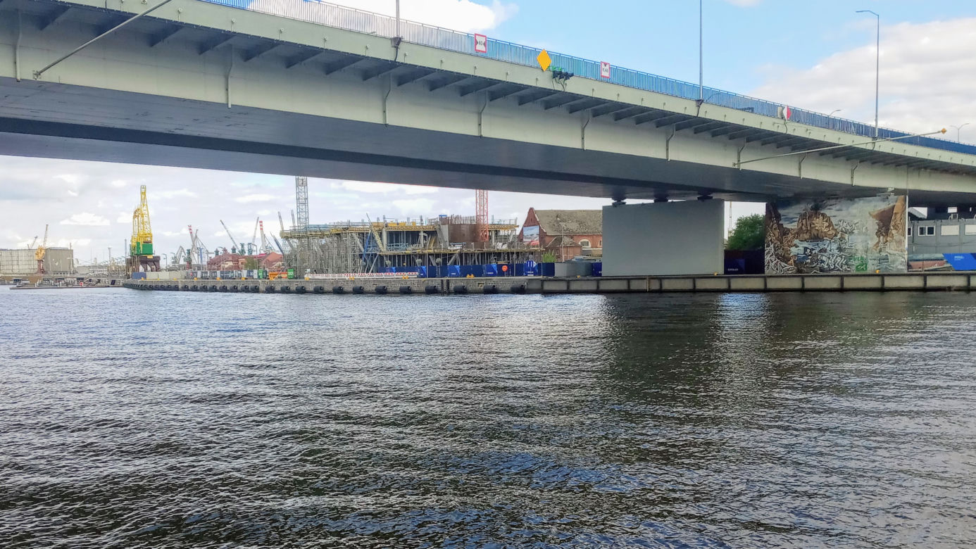 Budowa Morskiego Centrum Nauki w Szczecinie - kwiecień 2020