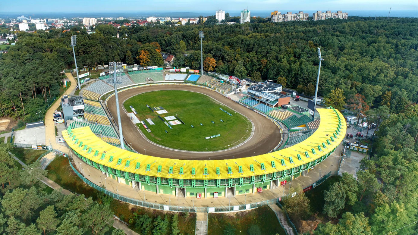 Stadion żużlowy w Zielonej Górze z lotu ptaka