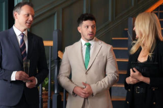 Barwy szczęścia odc. 3267. Bruno (Lesław Żurek), Justin (Jasper Sołtysiewicz), Karolina (Marta Dąbrowska)