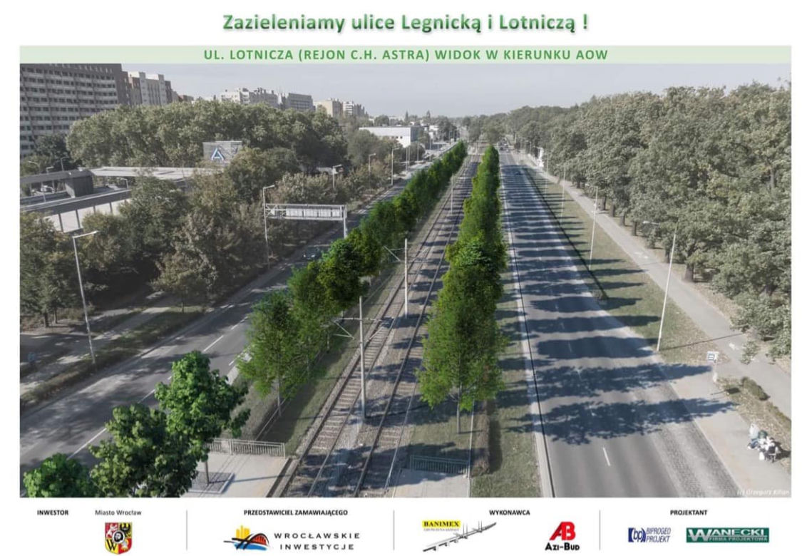 Kilkaset drzew podadzą na Legnickiej i Lotniczej