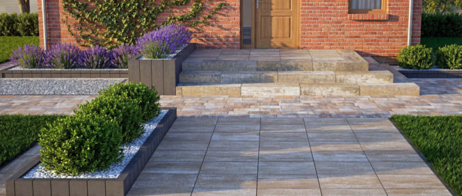 Płyty chodnikowe, palisady i stopnie schodowe, które sprawdzą się w strefie wejściowej