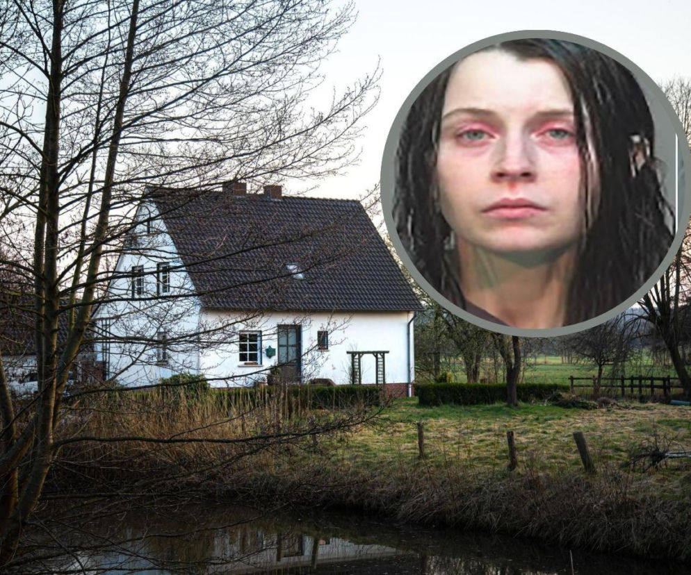 Wiejski dom otoczony drzewami. Na miniaturze kobieta z podkrążonymi oczami. O dramacie dzieci w Ohio czytaj w Eska.