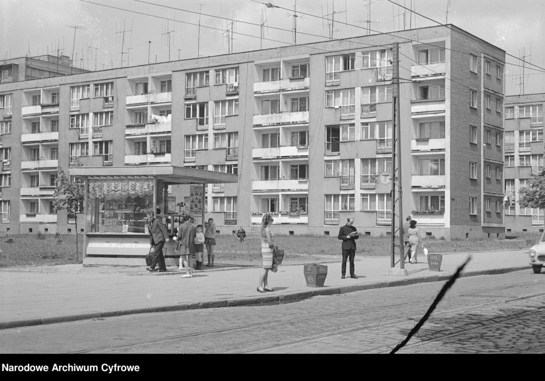 Skrzyżowanie al. Wyzwolenia i ul. Malczewskiego w Szczecinie w 1969 roku