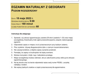 Matura 2022: geografia rozszerzona. Arkusze CKE, zadania, pytania. Poziom rozszerzony	