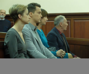 Pierwsza miłość. Sabina (Urszula Dębska), Natan (Krzysztof Kwiatkowski), Grażyna (Grażyna Wolszczak), Karol Weksler (Karol Strasburger)