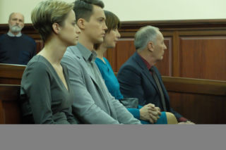 Pierwsza miłość. Sabina (Urszula Dębska), Natan (Krzysztof Kwiatkowski), Grażyna (Grażyna Wolszczak), Karol Weksler (Karol Strasburger)