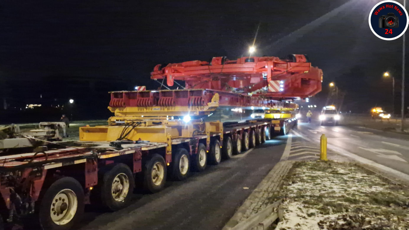 Kolejny wielki konwój zablokuje Warszawę. Transport napędu do tarczy TBM