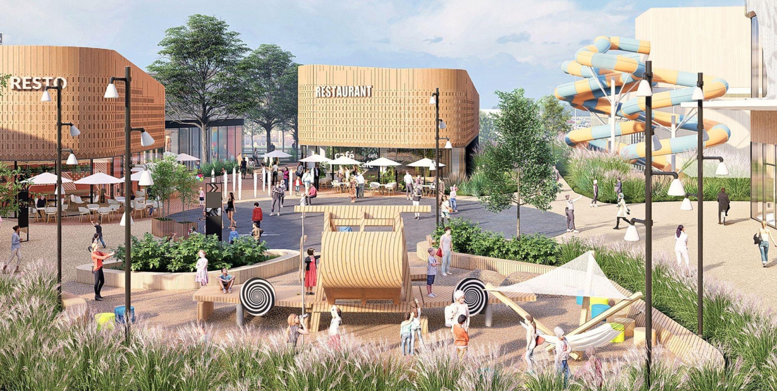 Wizualizacja galerii handlowej Projekt Góraszka pod Warszawą.