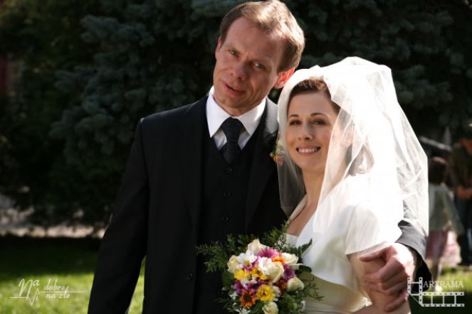 Na dobre i na złe. Monika Zybert-Jędras (Jolanta Fraszyńska), Krzysztof Jędras (Andrzej Bienias)