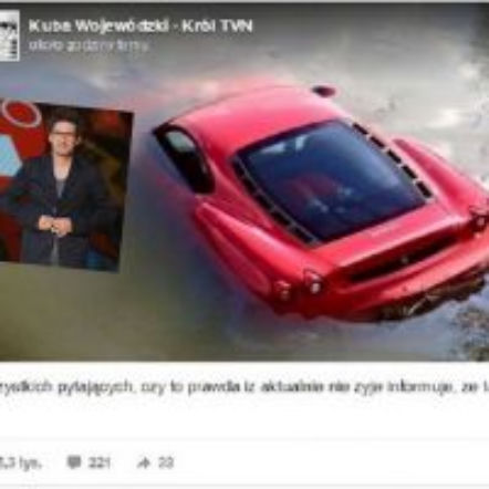 Wojewódzki nie żyje? Zdjęcia rozbitego Ferrari są prawdziwe?