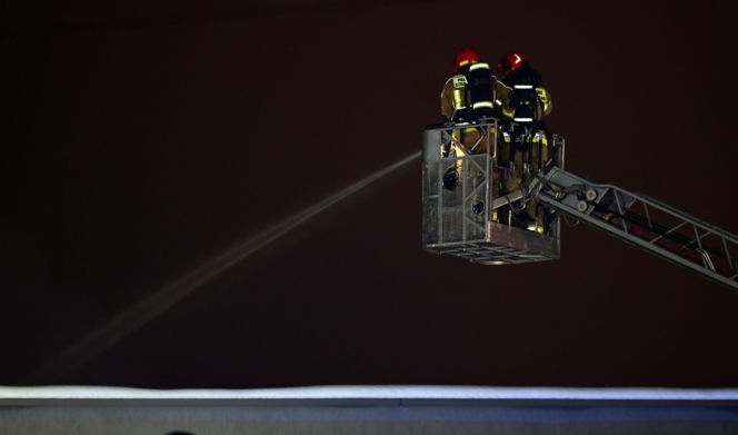 Pożar hali magazynowej w Skawinie