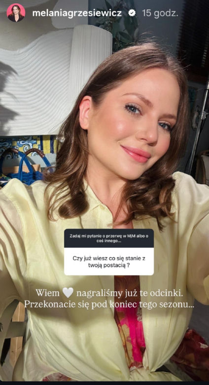 M jak miłość. Melania Grzesiewicz (Anita) na Instagramie o odejściu z serialu