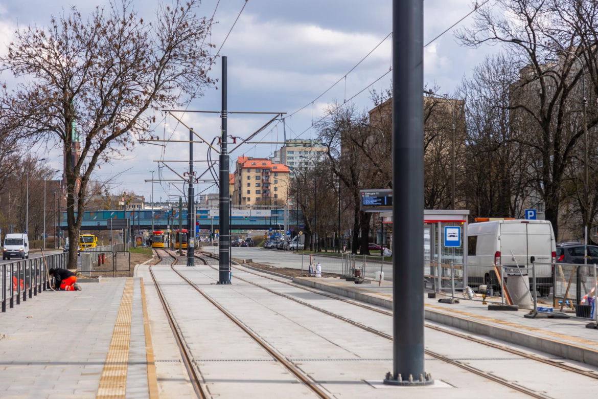 Tramwaj na Kasprzaka i Wolskiej w Warszawie