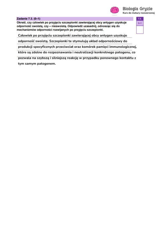 Odpowiedzi matura próbna z biologii rozszerzonej 2024 