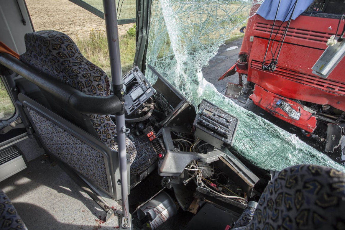 Dramatyczne zderzenie autokarów na Dolnym Śląsku