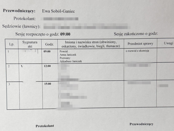 Arkadiusz Janiczek i Anna Janiczek w sądzie: sparwa o rozwód z eksmisją