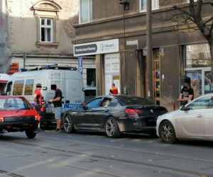 Zderzenie tramwaju z BMW w Krakowie