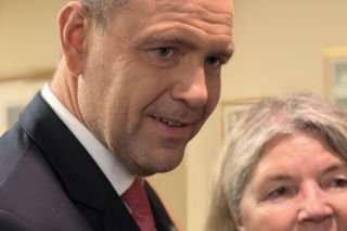 Karol Nawrocki na spotkaniu z Polonią po mszy w Maryland