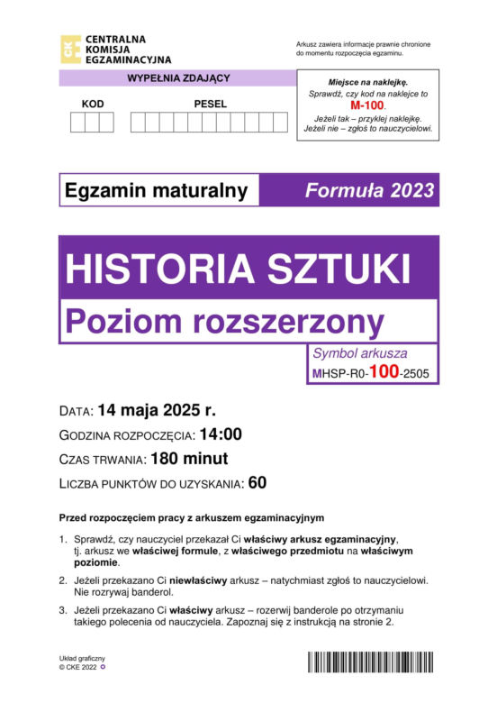 Matura 2025 historia sztuki - odpowiedzi do arkusza CKE 14.05.2025 - Formuła 2023