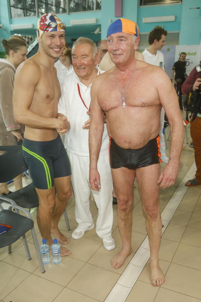 Karol Strasburger ćwiczy