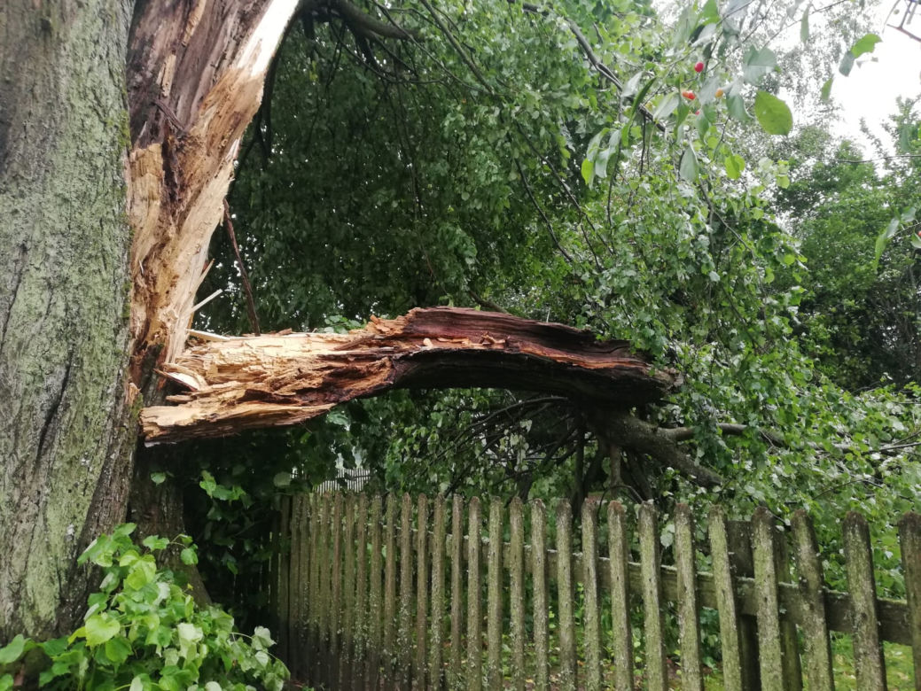Atak pogodowy w powiecie braniewskim. Najbardziej “ucierpiała” gmina Wilczęta
