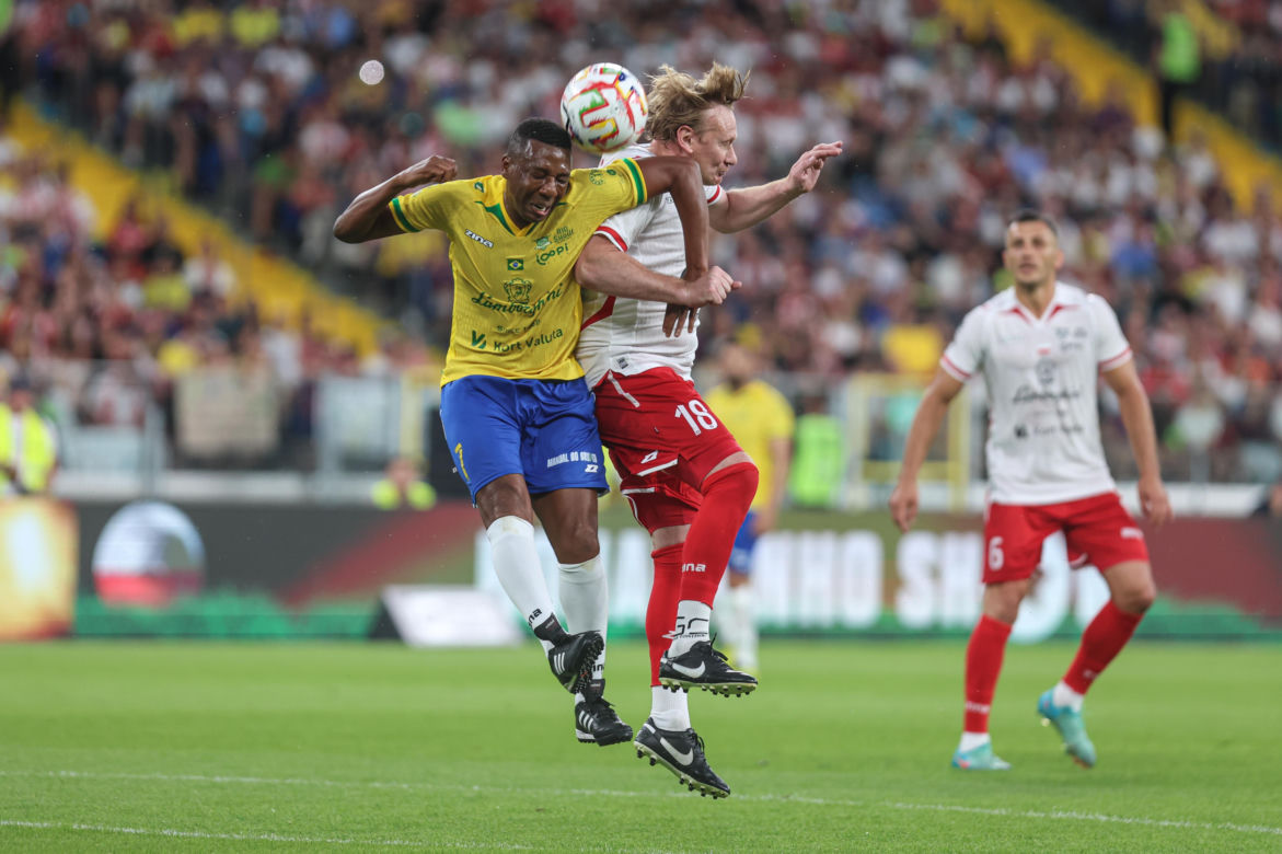 Ronaldinho na Stadionie Śląskim w meczu gwiazd Polska - Brazylia