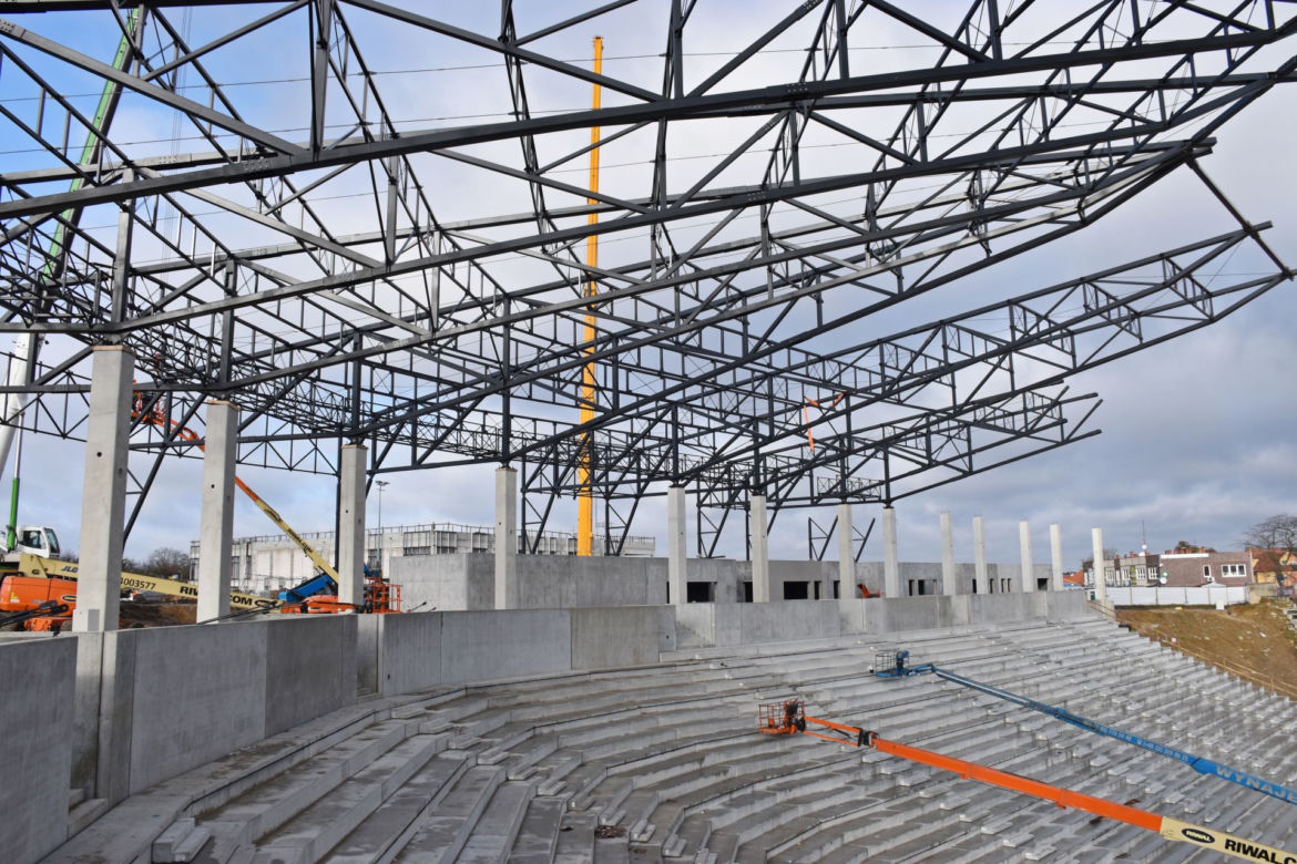 Budowa stadionu w Szczecinie - luty 2020