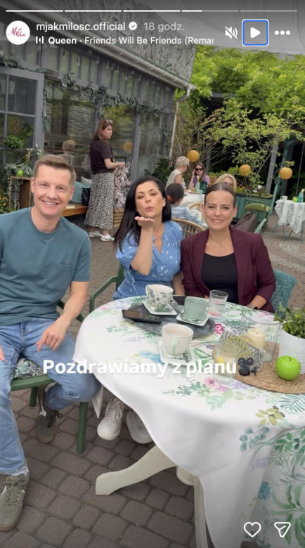 M jak miłość. Paweł (Rafał Mroczek), Kinga (Katarzyna Cichopek), Magda (Anna Mucha)