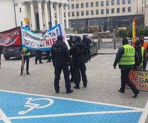 Protest taksówkarzy w Warszawie