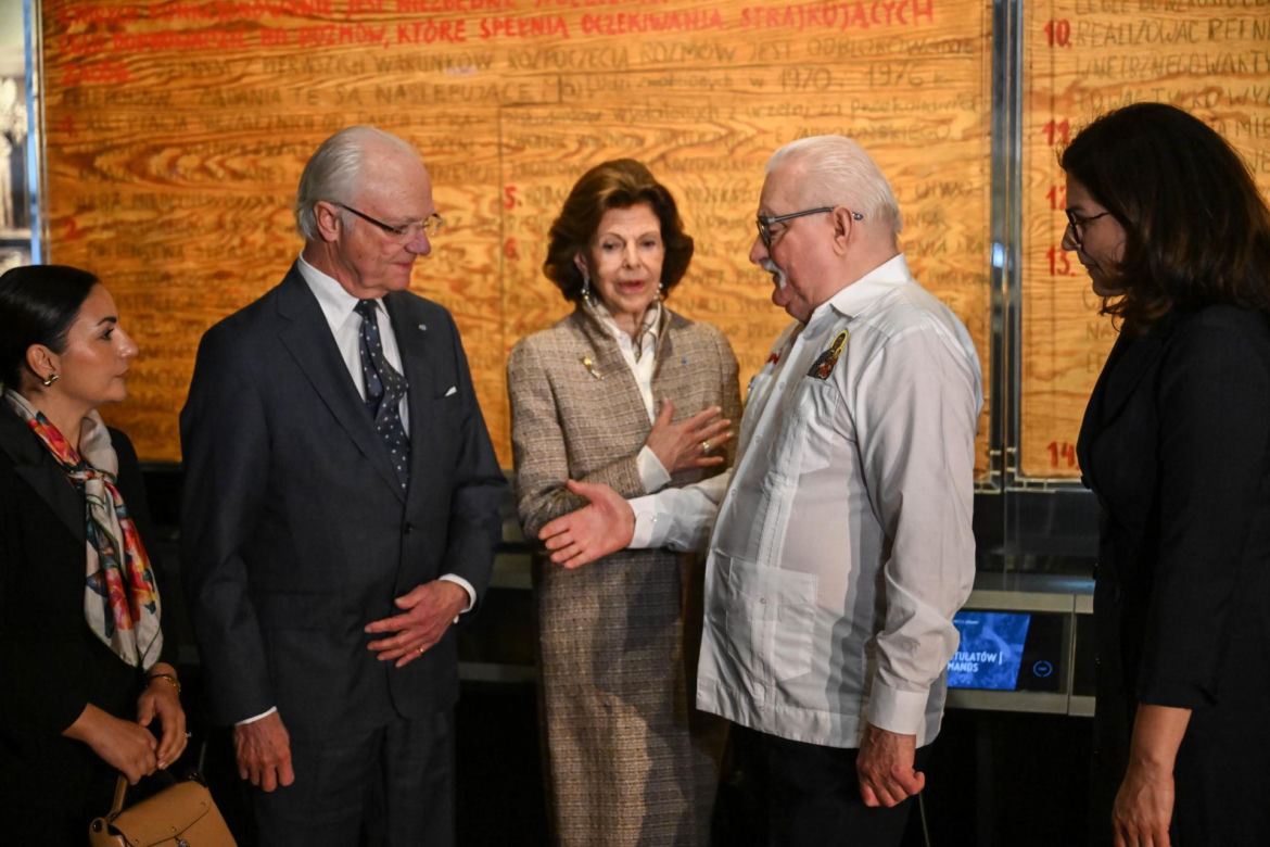 Gdańsk/ Król Szwecji Karol XVI Gustaw oraz królowa Sylwia spotkali się z Lechem Wałęsą