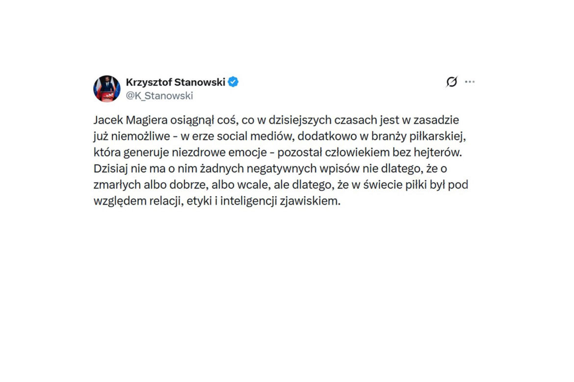 Jacek Magiera nie żyje. Tak go żegnają
