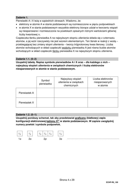 Matura 2024: chemia rozszerzona – ARKUSZ FORMUŁA 2015