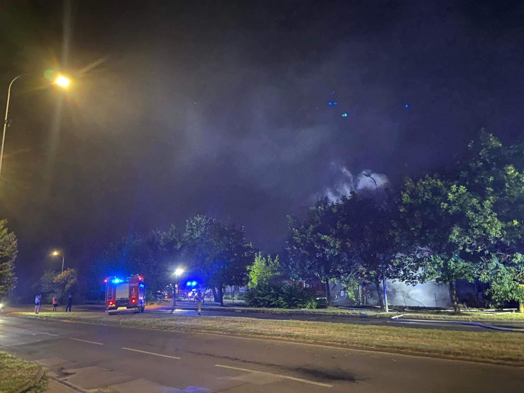 Pożar ciężarówek na terenie MZUM Dąbrowa Górnicza