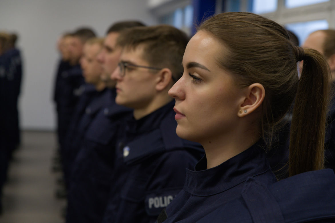 Nowi policjanci w KMP w Białymstoku. Uroczyste ślubowanie