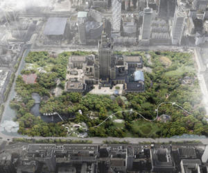 Praca konkursowa „Plac Oddechu”, autorzy Patrycja Stołtny, Michał Sapko, konkurs FUTUWAWA „Patrz na Plac”, 2016