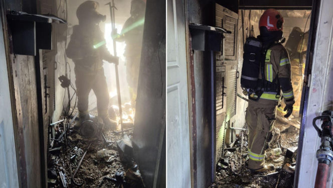 Policjanci wbiegli do zadymionej kamienicy w Łodzi. Dramatyczne nagranie z akcji ratunkowej