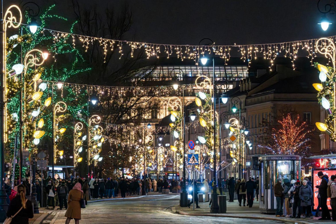 Świąteczna iluminacja 2025/2026 w Warszawie