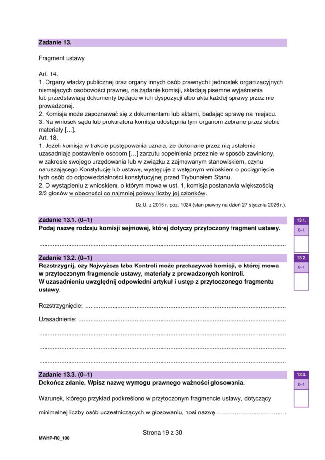 Matura 2026 z rozszerzonego WOS-u: arkusze CKE, poziom podstawowy [Formuła 2023] 12.05.2026