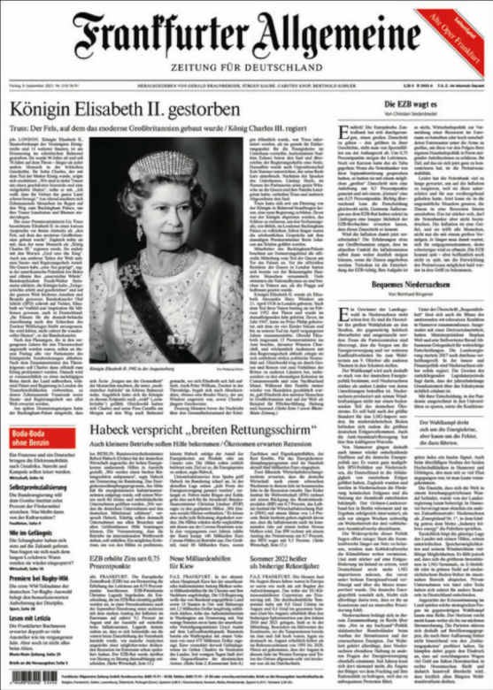 Brytyjskie i światowe okładki po śmierci Elżbiety II. Tak świat płacze po śmierci. Galeria