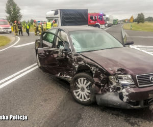 Lubuskie. Dron nagrał przerażający wypadek! Audi i bus zderzyły się na DK nr 32 [WIDEO, ZDJĘCIA]