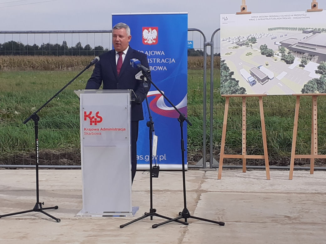 Uroczystość wmurowania kamienia węgielnego pod budowę Oddziału Celnego w Przemyślu 