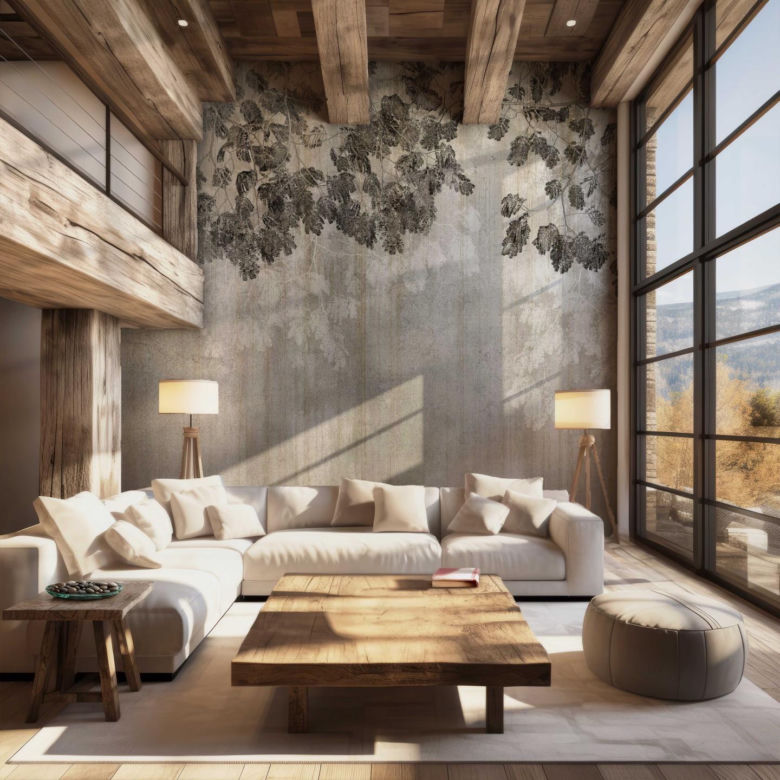 Miękka sofa i tapeta Mimosa